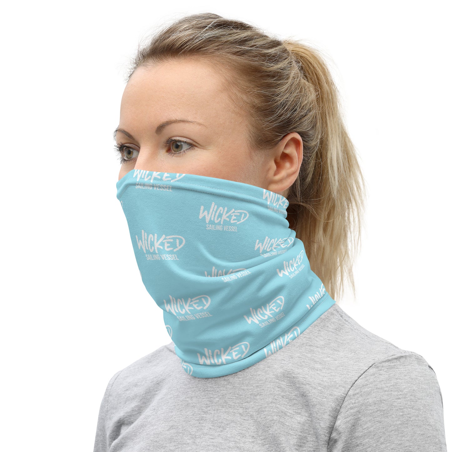 Baby Blue Neck Gaiter Wicked Original Collection