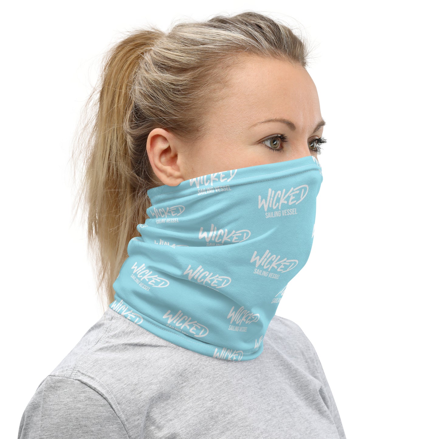 Baby Blue Neck Gaiter Wicked Original Collection